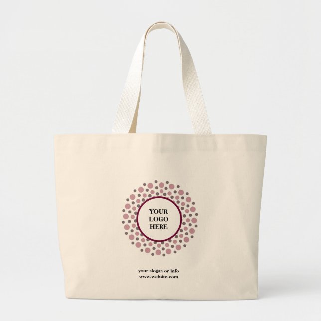 Modern Company Promotional Business Logo Large Tote Bag (Front)