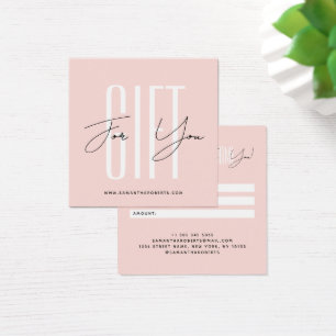 Modern company typography script blush gift card