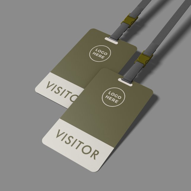 Modern Company Visitor Badge with Logo  ID Badge (Creator Uploaded)