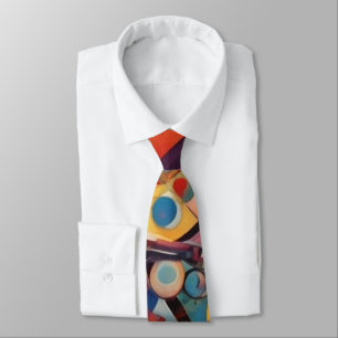 Modern Composition Abstract Artwork Tie