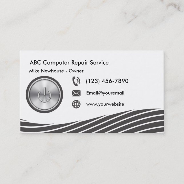 Modern Computer Technology Business Card (Front)