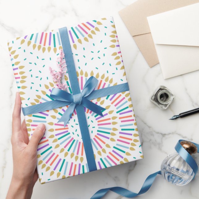 Modern Concentric Birthday Candles- Wrapping Paper (Gifting)