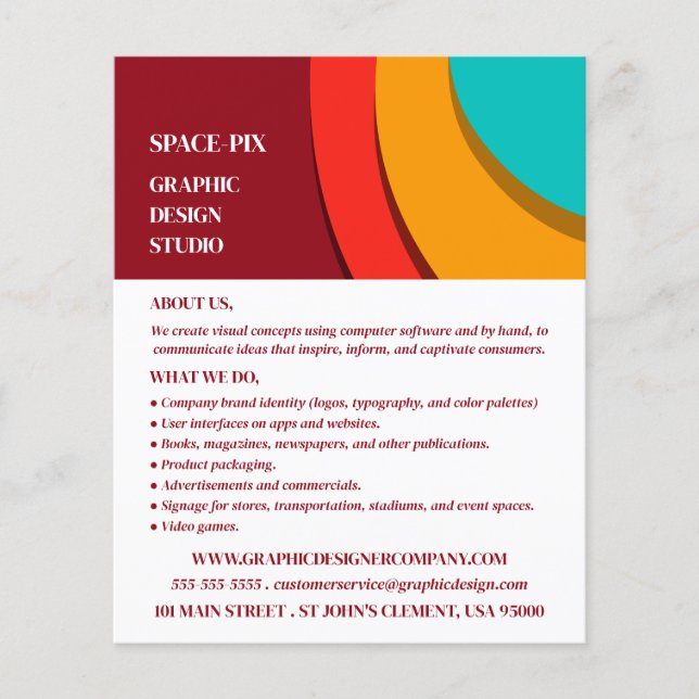 Modern Concept, Graphic Designer Advertising Flyer (Front)