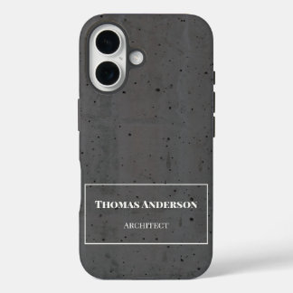Modern Concrete White and Dark Grey iPhone 16 Case