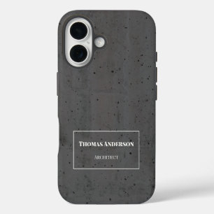 Modern Concrete White and Dark Grey iPhone 16 Case
