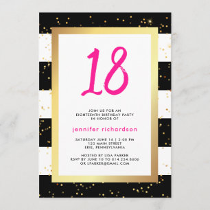 Modern Confetti 18th Birthday Party Invitation
