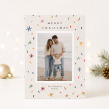 Modern Confetti Christmas Photo Card