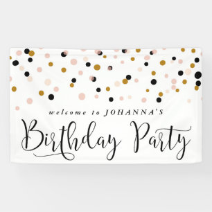Modern Confetti Dots Birthday Party Banner