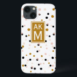 Modern Confetti Dots Monogram iPad Mini Case<br><div class="desc">Customisable electronics case featuring pink,  blush and gold confetti dots. Other colours and similar items are available in my store.</div>
