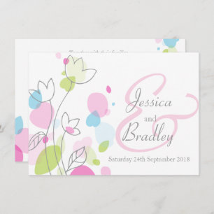 Modern confetti flower petals wedding invite