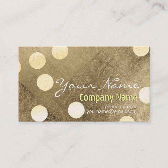 Modern Confetti Gold Polka Dot Gold foil Texture Business Card (Front)