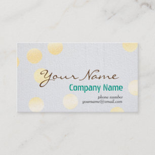 Modern Confetti Gold Polka Dot Paper Texture Business Card