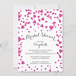 Modern Confetti Hearts Bridal Shower Invitation