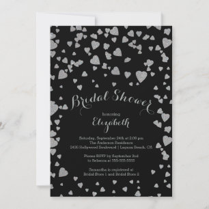 Modern Confetti Hearts Bridal Shower Invitation