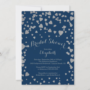 Modern Confetti Hearts Bridal Shower Invitation