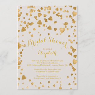 Modern Confetti Hearts Bridal Shower Invitation