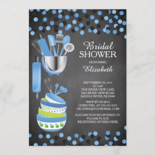 Modern Confetti Kitchen Bridal Shower Invitations