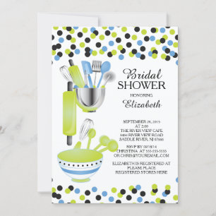 Modern Confetti Kitchen Bridal Shower Invitations