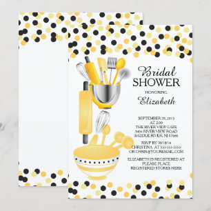 Modern Confetti Kitchen Bridal Shower Invitations