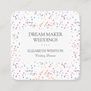 Modern Confetti Square Business Card
