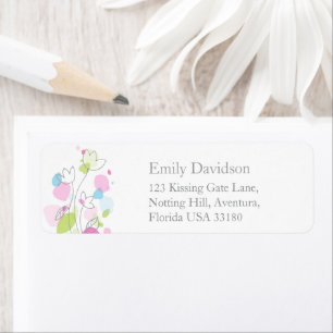 Modern confetti wedding slim return reply address