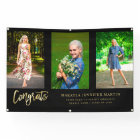 Modern Congrats 3 Photo Graduate Banner - Gold