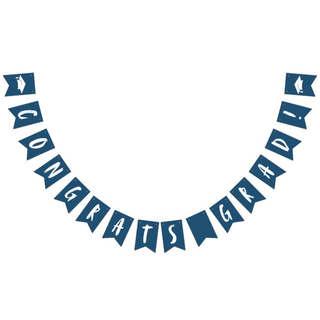 Modern Congrats Grad Navy Graduation Bunting (All)
