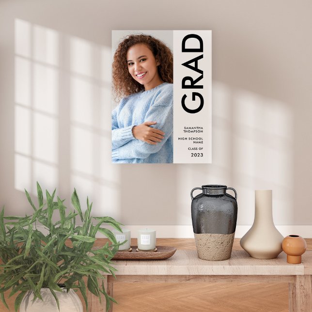 Modern Congrats Grad Photo Name 2024 Graduation Poster (Creator Uploaded)