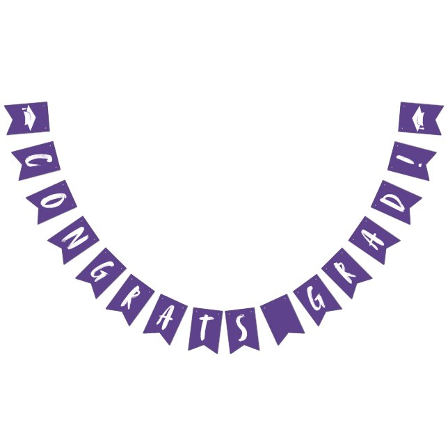 Modern Congrats Grad Purple Graduation Bunting (All)