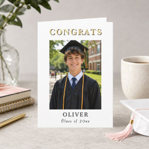 Modern Congrats Graduate Photo Graduation Card