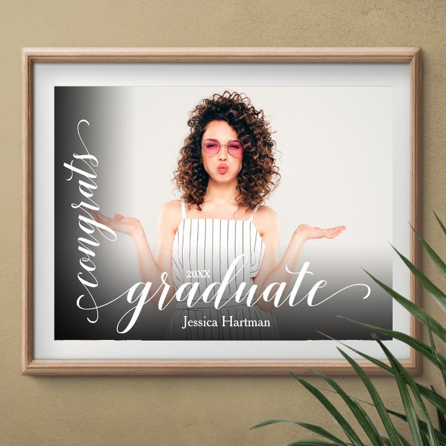 Modern Congrats Graduate Photo Poster (Congrats Graduate poster with your photo, INSTANT DOWNLOAD and/or PRINTED)