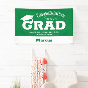 Modern Congratulations Grad Green Banner