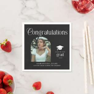 Modern Congratulations Grad Photo Graduation Arch Napkin
