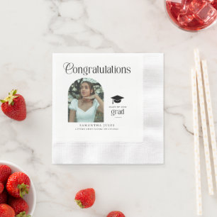 Modern Congratulations Grad Photo Graduation Arch Napkin