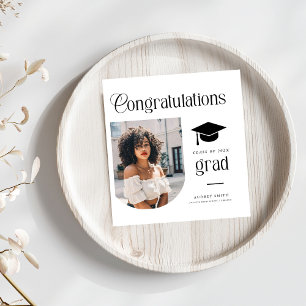 Modern Congratulations Grad Photo Graduation Arch Napkin