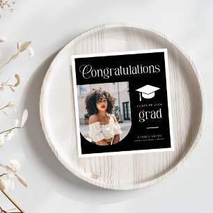 Modern Congratulations Grad Photo Graduation Arch Napkin