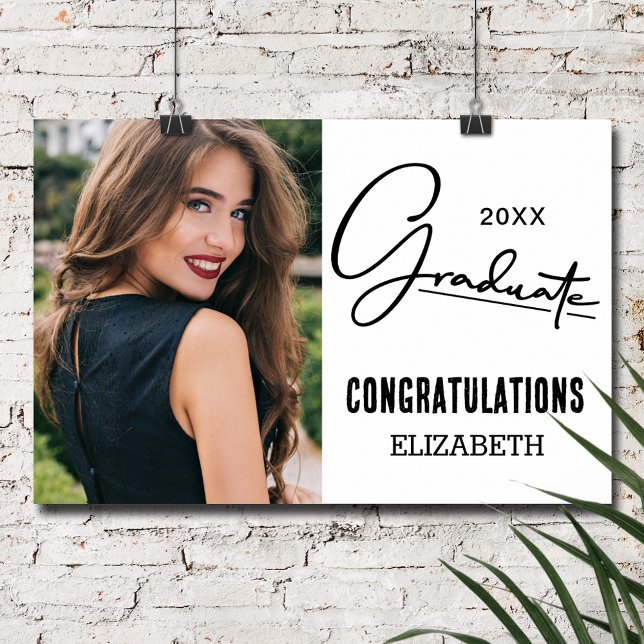 Modern Congratulations Graduate Photo Poster (Modern Congratulations Graduate Photo Poster, INSTANT DOWNLOAD and/or PRINTED)