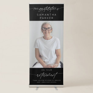 Modern Congratulations Retirement Photo Script Retractable Banner