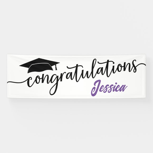 Modern Congratulations Simple Graduation Banner (Horizontal)