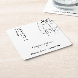  Modern Congratulations  White Coat Ceremony  Square Paper Coaster