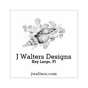 Modern Conical Shell Rubber Stamp