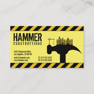 Modern Construction Builder Contractor Business Card