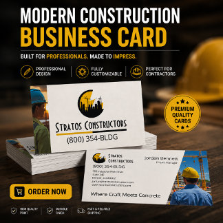 Modern Construction Business Card