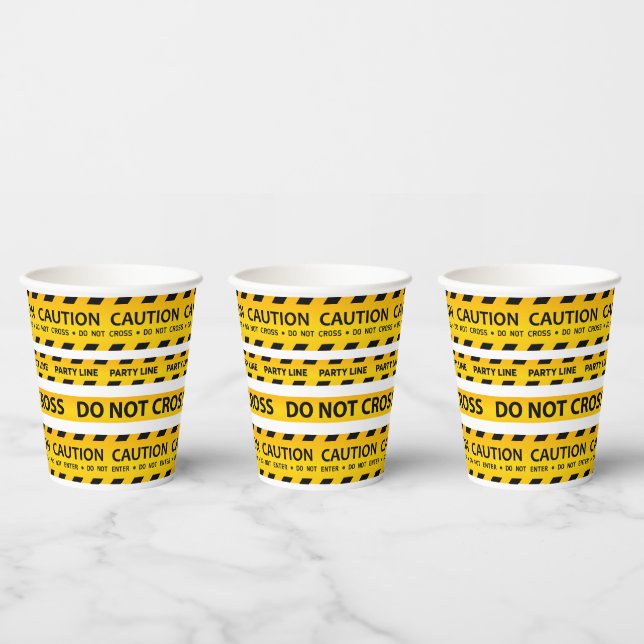 Modern Construction Caution Birthday Baby Shower Paper Cups (Multi)