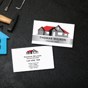 Modern Construction Handyman Carpenter Tool Repair Business Card