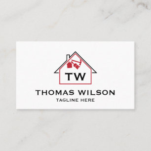 Modern Construction Handyman Carpenter Tools Business Card