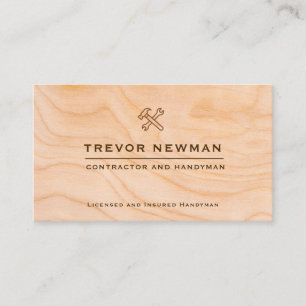Modern Construction Handyman Carpenter Tools Wood  Business Card