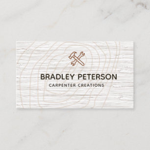 Modern Construction Handyman Carpenter Tools Wood  Business Card