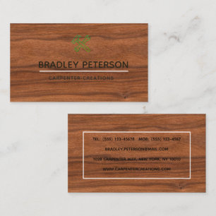 Modern Construction Handyman Carpenter Tools Wood  Business Card