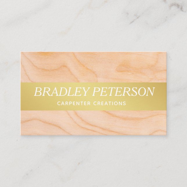 Modern Construction Handyman Carpenter Tools Wood  Business Card (Front)